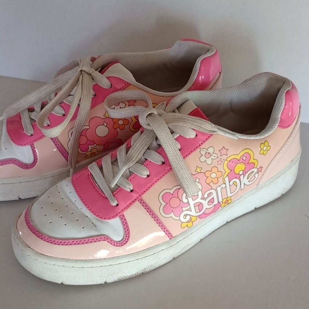 Women's Size 9 Barbie Pink White By Mattel Court Sneakers Tennis Shoes Kidcore
